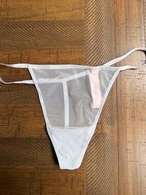 Victoria's Secret Tease Light Blue Sheer Mesh Thong NWT